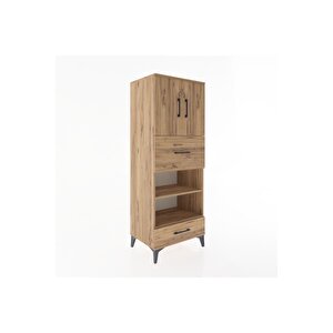 Hyperion Dolap 4 Raflı 2 Çekmeceli 2 Kapaklı 60x44x163 Çam-çam