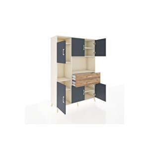 Hyperion Dolap 8 Raflı 2 Çekmeceli 6 Kapaklı 132x44x195 Aytaşı-antrasit/çam