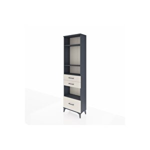 Arges Dolap 4 Raflı 3 Çekmeceli 60x30x221 Antrasit-aytaşı