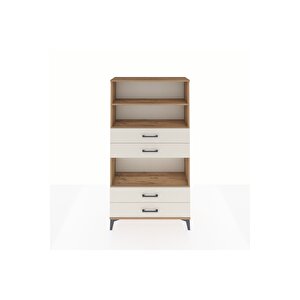 Arges Dolap 3 Raflı 4 Çekmeceli 88x30x163 Çam-aytaşı