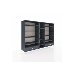 Hyperion Dolap 14 Raflı 2 Çekmeceli  220x44x163 Antrasit-antrasit