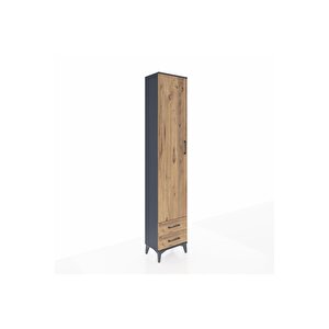 Arges Dolap 2 Raflı 2 Çekmeceli Tek Askılı 44x30x221 Antrasit-çam