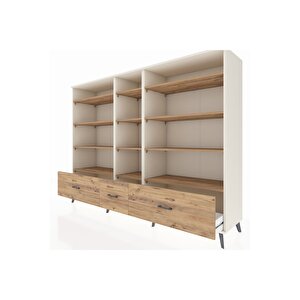 Hyperion Dolap 12 Raflı 3 Çekmeceli  220x44x163 Aytaşı-çam