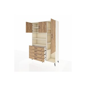 Hyperion Gardrop 8 Raflı 4 Çekmeceli 3 Kapaklı 132x44x195 Aytaşı-çam