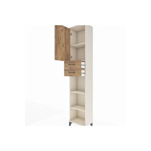 Arges Dolap 4 Raflı 2 Çekmeceli Tek Kapaklı 44x30x221 Aytaşı-çam