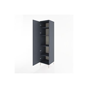 Hyperion Dolap 4 Raflı Tek Kapaklı 44x44x182 Antrasit-antrasit