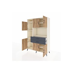 Hyperion Dolap 8 Raflı 2 Çekmeceli 6 Kapaklı 132x44x195 Aytaşı-çam/antrasit