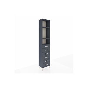 Arges Dolap 3 Raflı 6 Çekmeceli 44x30x221 Antrasit-antrasit