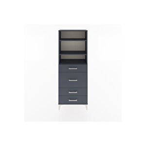 Arges Dolap 3 Raflı 4 Çekmeceli 60x30x163 Antrasit-antrasit