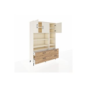 Hyperion Dolap 10 Raflı 4 Çekmeceli 3 Kapaklı 132x44x195 Aytaşı-aytaşı/çam