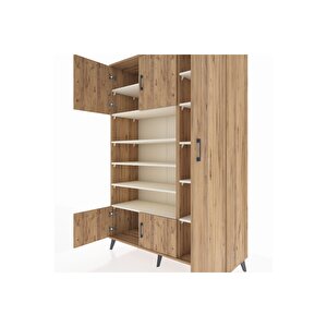 Hyperion Dolap 11 Raflı 5 Kapaklı 132x44x195 Çam-çam/aytaşı