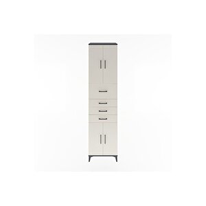 Hyperion Dolap 3 Raflı 4 Çekmeceli 4 Kapaklı 60x44x243 Antrasit-aytaşı