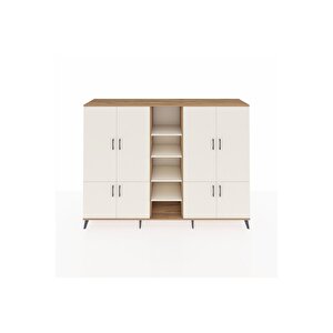 Hyperion Dolap 14 Raflı 8 Kapaklı 220x44x163 Çam-aytaşı
