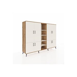 Hyperion Dolap 14 Raflı 8 Kapaklı 220x44x163 Çam-aytaşı