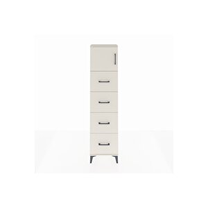 Arges Dolap Tek Raflı 4 Çekmeceli Tek Kapaklı 44x30x182 Aytaşı-aytaşı