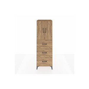 Kronos Dolap 2 Raflı 3 Çekmeceli 2 Kapaklı 60x59x182 Çam-çam