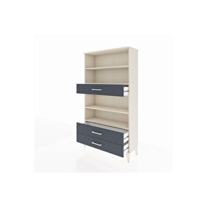 Arges Dolap 4 Raflı 3 Çekmeceli 88x30x163 Aytaşı-antrasit