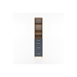 Hyperion Dolap 3 Raflı 4 Çekmeceli 44x44x221 Çam-antrasit