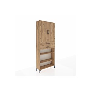 Arges Dolap 5 Raflı 2 Çekmeceli 2 Kapaklı 88x30x221 Çam-çam