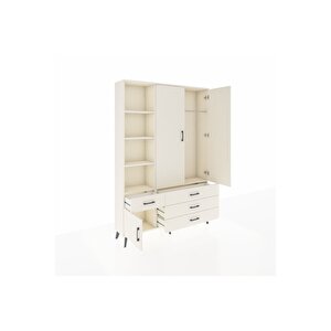 Arges Gardrop 5 Raflı 4 Çekmeceli Tek Askılı 132x30x195 Aytaşı-aytaşı