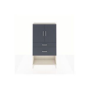 Arges Dolap 3 Raflı 2 Çekmeceli 2 Kapaklı 88x30x163 Aytaşı-antrasit