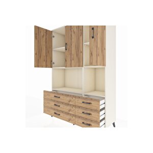 Hyperion Gardrop 6 Raflı 6 Çekmeceli 3 Kapaklı 132x44x195 Aytaşı-çam