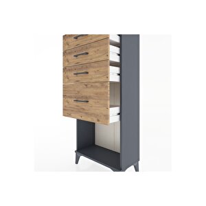 Hyperion Dolap 4 Çekmeceli 60x44x134 Antrasit-çam