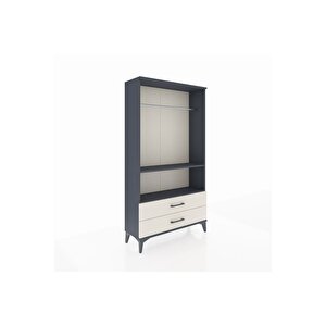 Arges Dolap 2 Raflı 2 Çekmeceli Tek Askılı 88x30x163 Antrasit-aytaşı