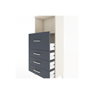 Hyperion Dolap Tek Raflı 4 Çekmeceli 60x44x134 Aytaşı-antrasit