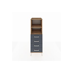 Kronos Dolap 2 Raflı 4 Çekmeceli 44x59x134 Çam-antrasit