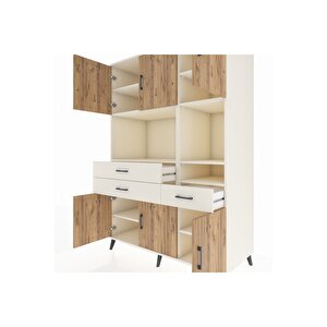 Kronos Dolap 9 Raflı 3 Çekmeceli 6 Kapaklı 132x59x195 Aytaşı-çam/aytaşı