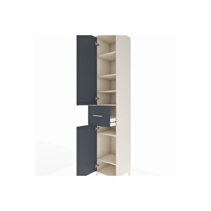 Hyperion Dolap 6 Raflı Tek Çekmeceli 2 Kapaklı 44x44x243 Aytaşı-antrasit