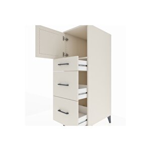 Kronos Dolap Tek Raflı 3 Çekmeceli Tek Kapaklı 44x59x134 Aytaşı-aytaşı
