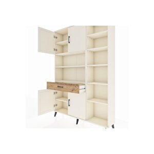 Arges Dolap 10 Raflı Tek Çekmeceli 4 Kapaklı 132x30x195 Aytaşı-aytaşı/çam