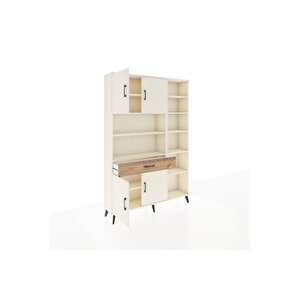 Arges Dolap 10 Raflı Tek Çekmeceli 4 Kapaklı 132x30x195 Aytaşı-aytaşı/çam