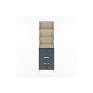 Hyperion Dolap 3 Raflı 4 Çekmeceli 60x44x195 Aytaşı-antrasit