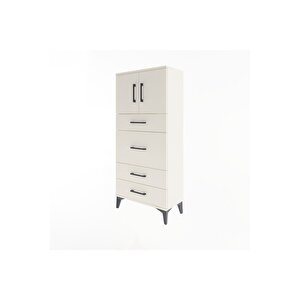 Arges Dolap Tek Raflı 4 Çekmeceli 2 Kapaklı 60x30x134 Aytaşı-aytaşı