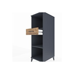 Kronos Dolap 2 Raflı Tek Çekmeceli 44x59x134 Antrasit-çam