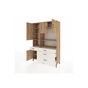 Hyperion Dolap 9 Raflı 4 Çekmeceli 4 Kapaklı 132x44x195 Çam-çam/aytaşı