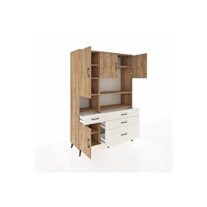 Hyperion Dolap 9 Raflı 4 Çekmeceli 4 Kapaklı 132x44x195 Çam-çam/aytaşı