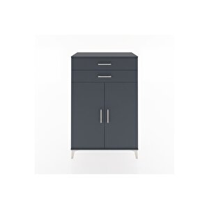Hyperion Dolap 2 Raflı 2 Çekmeceli 2 Kapaklı 88x44x134 Antrasit-antrasit