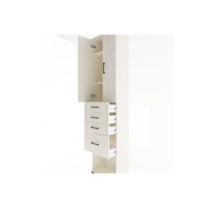 Arges Dolap 3 Raflı 4 Çekmeceli 2 Kapaklı 60x30x243 Aytaşı-aytaşı