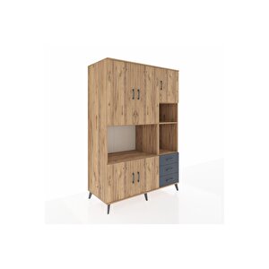 Kronos Dolap 9 Raflı 3 Çekmeceli 5 Kapaklı 132x59x195 Çam-çam/antrasit