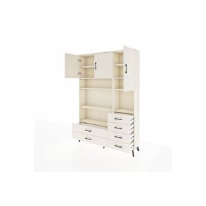 Arges Gardrop 9 Raflı 6 Çekmeceli 3 Kapaklı 132x30x195 Aytaşı-aytaşı