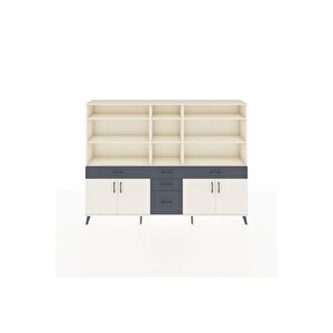 Arges Dolap 11 Raflı 5 Çekmeceli 4 Kapaklı 220x30x163 Aytaşı-aytaşı/antrasit