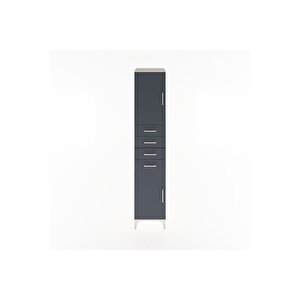 Hyperion Dolap 3 Raflı 4 Çekmeceli 2 Kapaklı 44x44x221 Aytaşı-antrasit