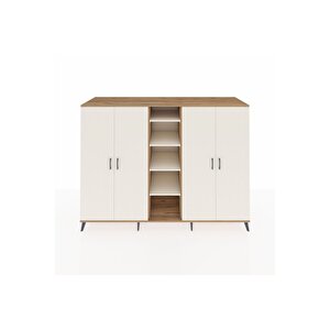 Kronos Dolap 12 Raflı 4 Kapaklı 220x59x163 Çam-aytaşı