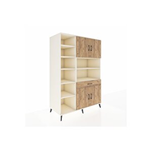 Kronos Dolap 10 Raflı Tek Çekmeceli 4 Kapaklı 132x59x195 Aytaşı-çam/çam