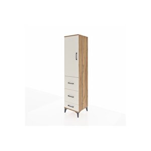 Hyperion Dolap 3 Raflı 3 Çekmeceli Tek Kapaklı 44x44x195 Çam-aytaşı