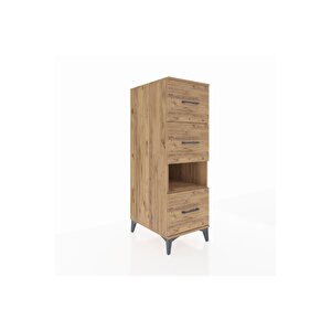 Kronos Dolap Tek Raflı 3 Çekmeceli 44x59x134 Çam-çam